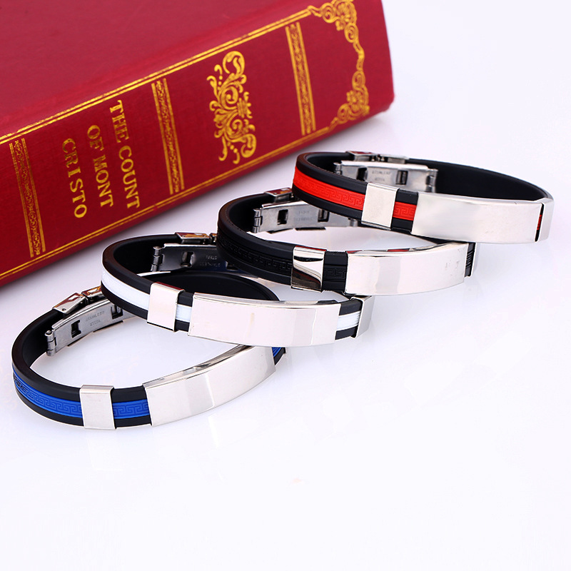 Simple Tag Stainless steel Folding buckle bracelet soft silicone bracelets wristband bangle cuff women mens fashion jewelry will and sandy, Black
Simple Tag Stainless steel Folding buckle bracelet soft silicone bracelets wristband bangle cuff women mens fashion jewelry will and sandy, Black