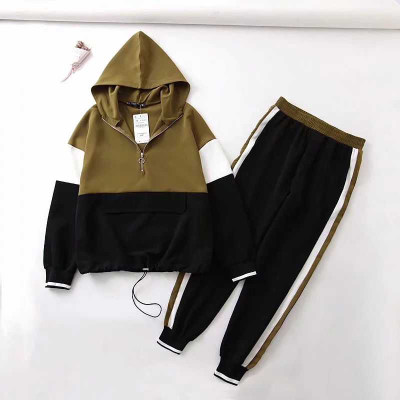 Autumn Winter Hoodies Two Piece Sport Set Womens Splicing Loose Tracksuits Jogger Pants Thick Warm Running Clothes, Black
Autumn Winter Hoodies Two Piece Sport Set Womens Splicing Loose Tracksuits Jogger Pants Thick Warm Running Clothes, Black