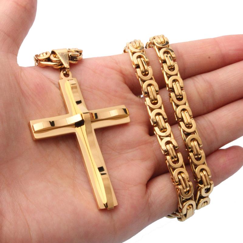Cool Gold Christ Cross Pendant Necklace Male Sturdy Stainless Steel Crucifix Link Chains Religious Jewelry Body Statement Gift
Cool Gold Christ Cross Pendant Necklace Male Sturdy Stainless Steel Crucifix Link Chains Religious Jewelry Body Statement Gift