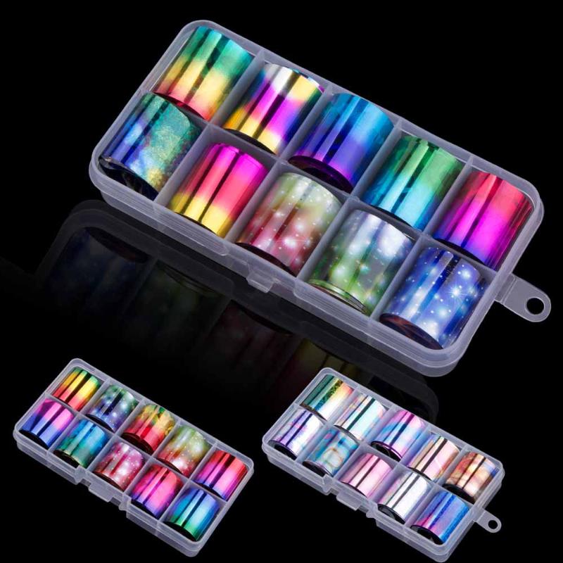 10PCS Holographic Nail Art DIY Stickers 2.5cm*100cm Tips Wraps Nail Foil Roll Transfer Adhesive Glitters Acrylic DIY Decoration, Set h
10PCS Holographic Nail Art DIY Stickers 2.5cm*100cm Tips Wraps Nail Foil Roll Transfer Adhesive Glitters Acrylic DIY Decoration, Set h