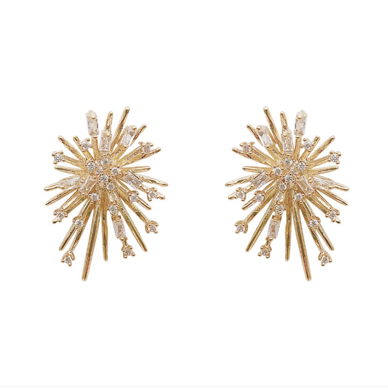 new fashion korean simple style firework shaped earrings crystal diamond luxury design girls gorgeous shining earrings, White
new fashion korean simple style firework shaped earrings crystal diamond luxury design girls gorgeous shining earrings, White