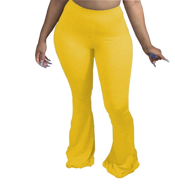 Women dresses Flare Pants Wide Leg Casual Plus Size Elastic Leggings High Waist Trousers Bell Bottom Draped Jogger Sweatpants