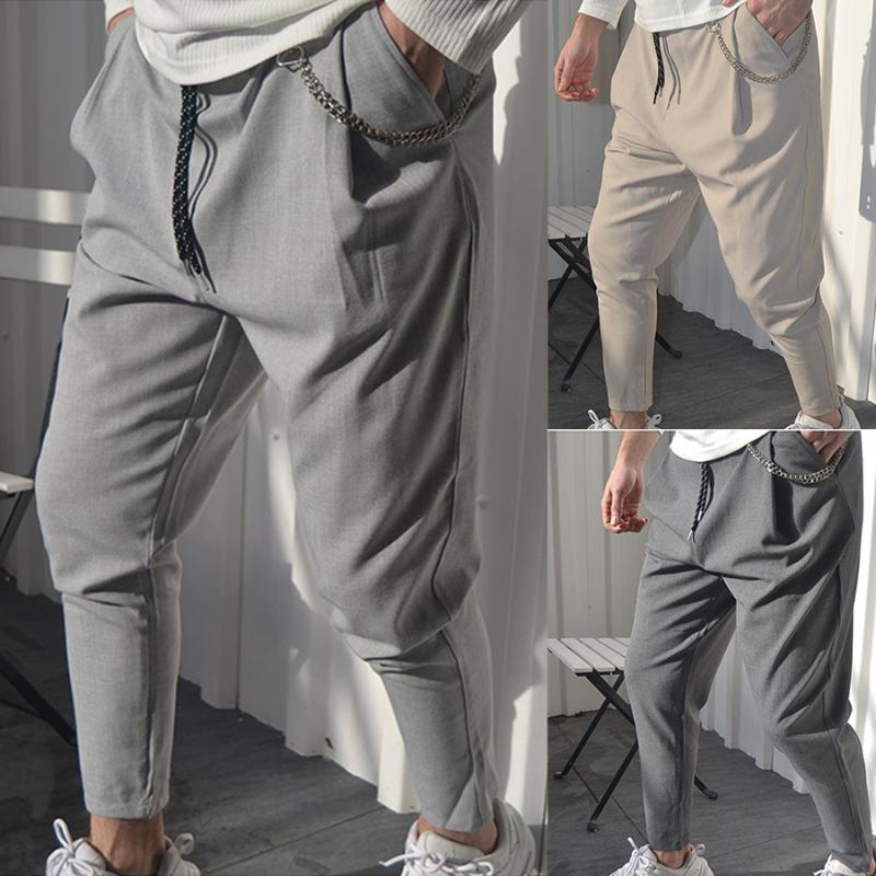 Men' Fashion Jogger Trousers Sports Running Pants Casual Solid Loose Wear Pocket Chain Detailed Elastic Drawstring Clothes, Dark grey
Men' Fashion Jogger Trousers Sports Running Pants Casual Solid Loose Wear Pocket Chain Detailed Elastic Drawstring Clothes, Dark grey