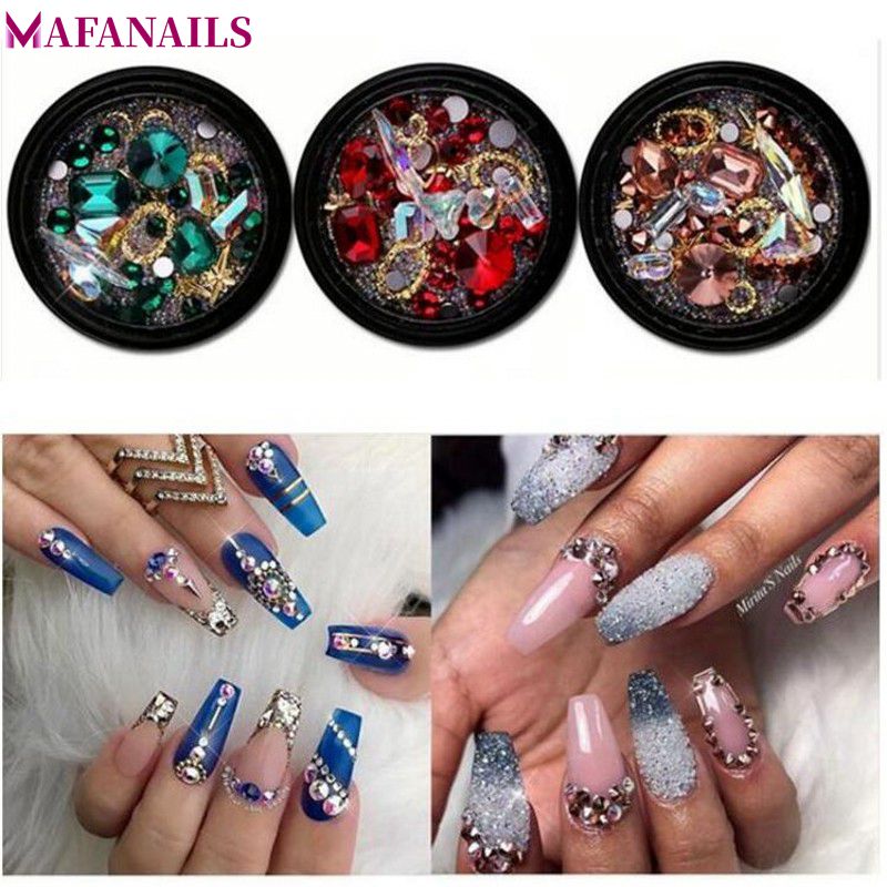 1 Box Mixed Fire Acrylic Rhinestones Alloy Metal Frame Crystal AB Stones DIY Nails Decor Manicure 3D Nail Art Decoration 6 color
1 Box Mixed Fire Acrylic Rhinestones Alloy Metal Frame Crystal AB Stones DIY Nails Decor Manicure 3D Nail Art Decoration 6 color