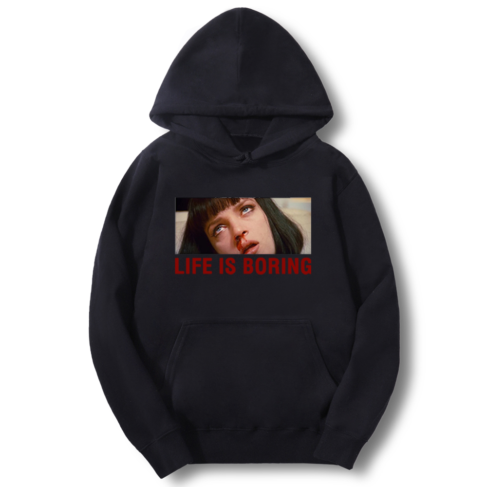 Movies Pulp Fiction Mens Hoody Life Is Boring Spring Autumn Male Fashion Funny Cool Movie Men Clothes Sweatshirt Man Pullover, Black
Movies Pulp Fiction Mens Hoody Life Is Boring Spring Autumn Male Fashion Funny Cool Movie Men Clothes Sweatshirt Man Pullover, Black