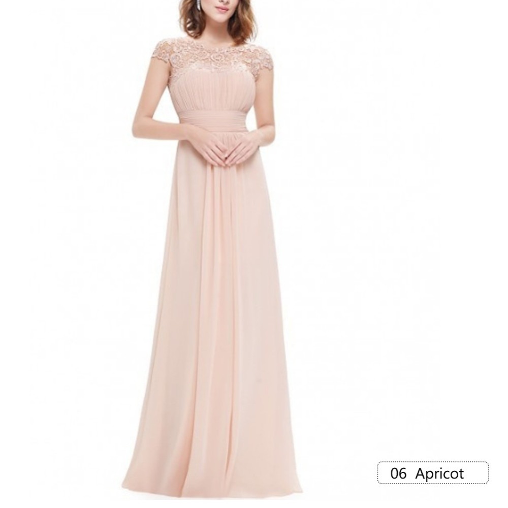 Elegant Evening Dresses New Free Shipping Black Lace Open Back Ruched Bust cap sleeve long chiffon robe de soiree