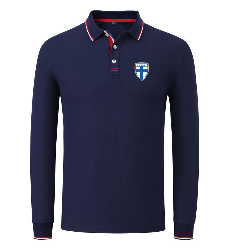 Finland Soccer Team Wholesales Customize Logo Men's Breathable Long Sleeve Polo Football Sports Wear Golf Casual Sportswear, Black
Finland Soccer Team Wholesales Customize Logo Men's Breathable Long Sleeve Polo Football Sports Wear Golf Casual Sportswear, Black