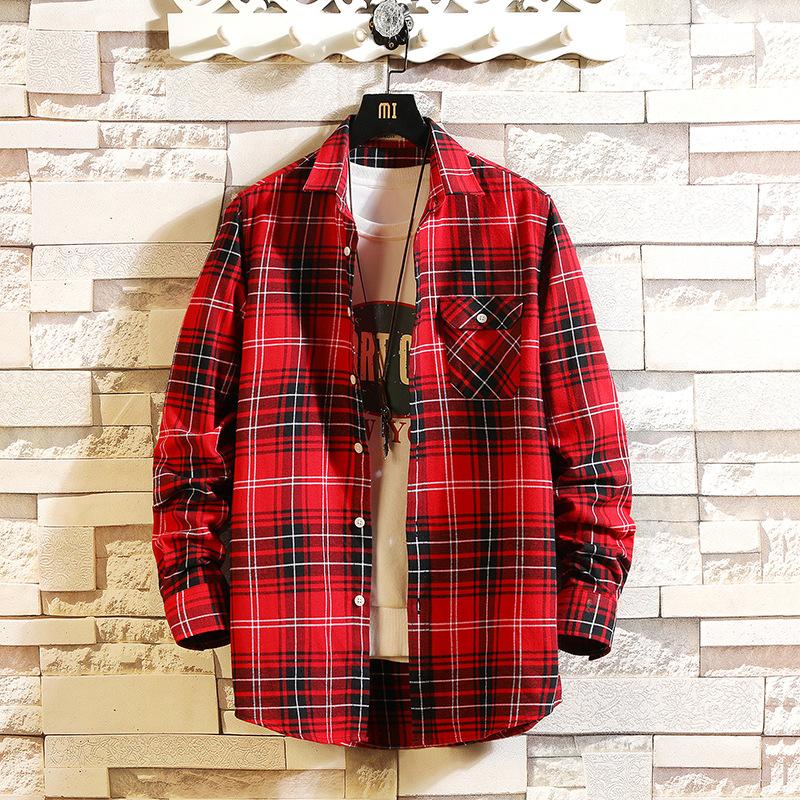Casual Spring Autumn Plaid Shirt Men Long Sleeve High Quality 2020 Japan Style Loose Streetwear Plus Size M-5XL kg-12, C715 3
Casual Spring Autumn Plaid Shirt Men Long Sleeve High Quality 2020 Japan Style Loose Streetwear Plus Size M-5XL kg-12, C715 3