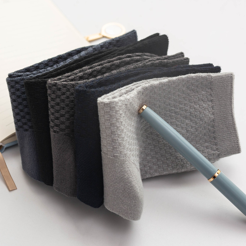 10 Pairs/lot Men Bamboo Fiber Socks Hot Compression autumn Long black Business Casual Man Dress Sock Gifts Plus Size 43-46 200924