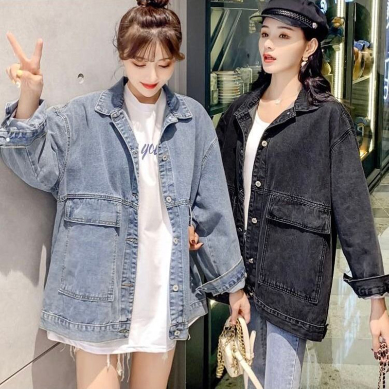 Long sleeve Women Coat 2020 Spring Autumn Fashion Women Denim Jacket Casual Korean version Solid color Denim Jacket JK162, Blue
Long sleeve Women Coat 2020 Spring Autumn Fashion Women Denim Jacket Casual Korean version Solid color Denim Jacket JK162, Blue