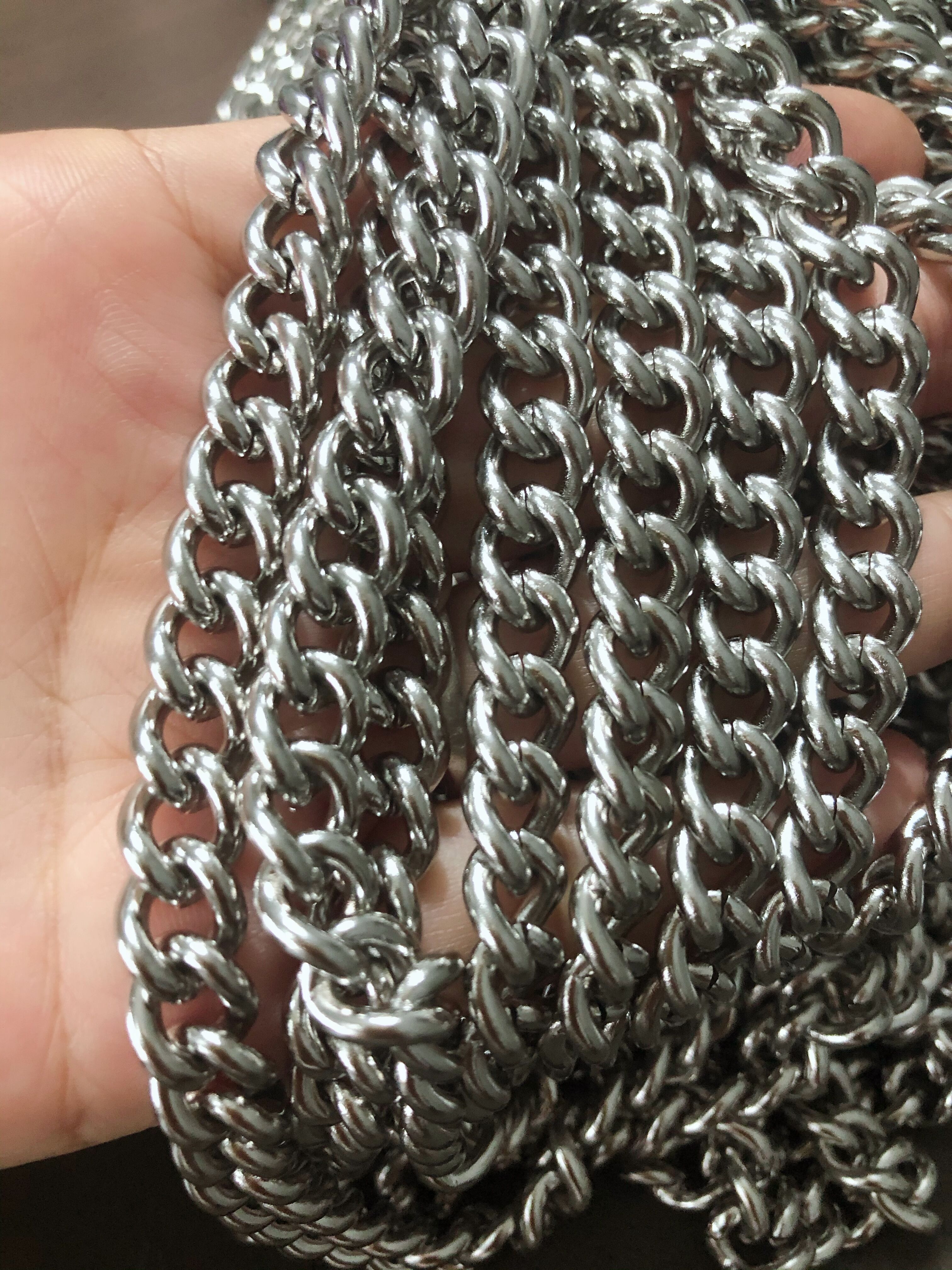 Lot 5meter in bulk Heavy 9mm wide Stainless Steel Shiny Smooth Cowboy Link Chain jewelry findings / Marking Chain DIY clothes Bag accesories