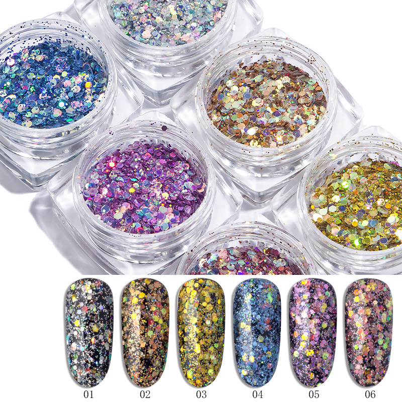 Nail Art Glitter Powder Sequins Set 3D 3ml/Jar Nail Glitter Powder Flakes DIY Charm Dust 6Boxes/Set For Art Decorate Btm122
Nail Art Glitter Powder Sequins Set 3D 3ml/Jar Nail Glitter Powder Flakes DIY Charm Dust 6Boxes/Set For Art Decorate Btm122
