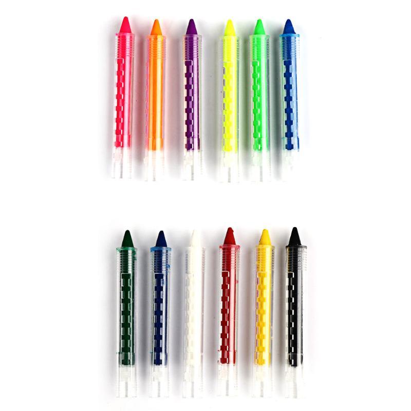 6 Colors Face Painting Crayon Pencils Splicing Structure Face Paint Crayon Body Painting Pen Stick For Children Party Makeup Tools