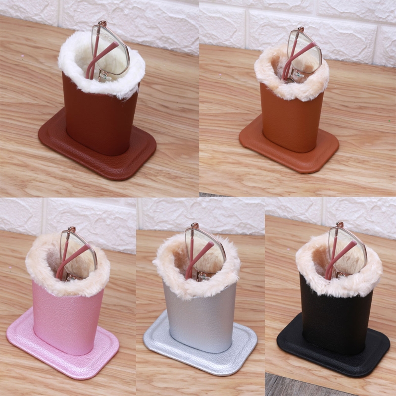 PU Leather Eyeglass Holder Sunglass Stand with Soft Plush Lining Eyeglass Holder 95AB1