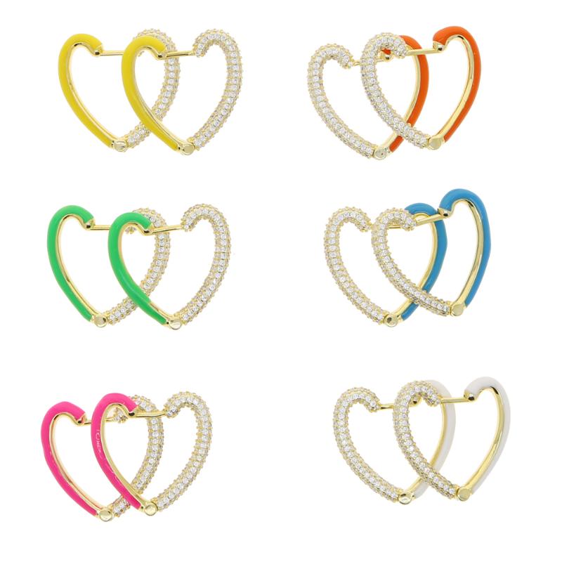 colorful fashion women jewelry micro pave 5A sparking cz Neon enamel heart Shaped Huggie hoop earring
colorful fashion women jewelry micro pave 5A sparking cz Neon enamel heart Shaped Huggie hoop earring
