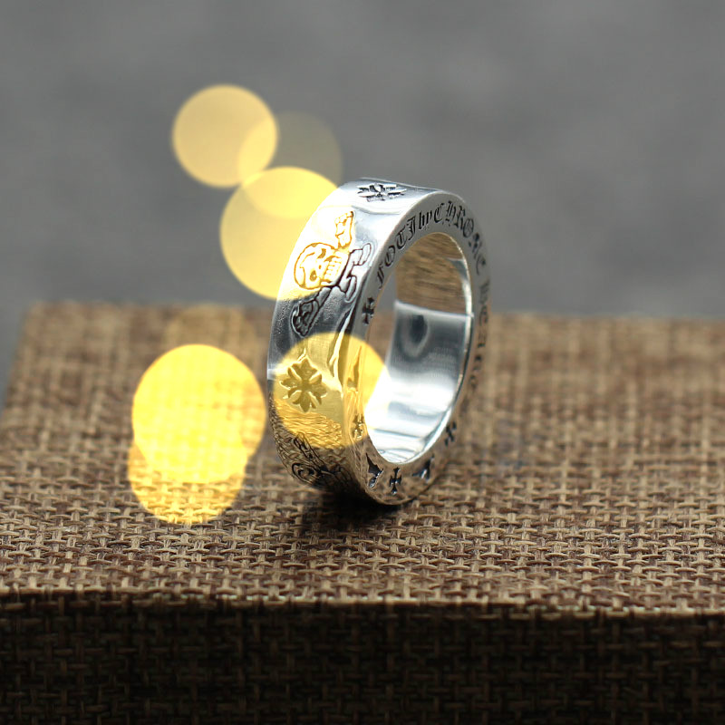 925 sterling silver handmade band rings American European antique silver skull crosses designer rings gift for men women punk style