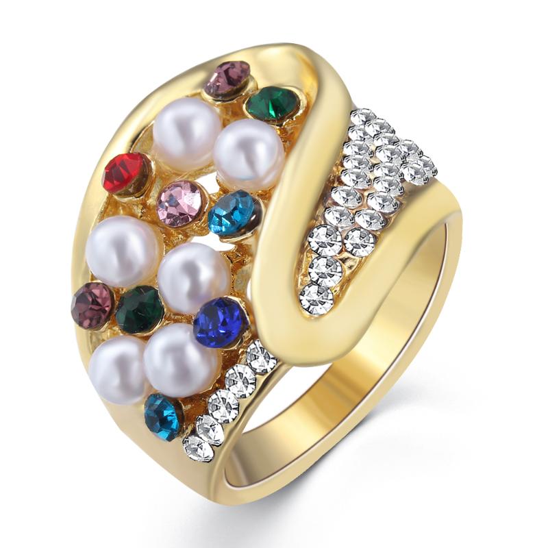 Colorful Zircon Ring Imitation Pearl Gold-plated Geometric Shape Ring Fashion Exaggerate Style Engagement Jewelry For Girlfriend
Colorful Zircon Ring Imitation Pearl Gold-plated Geometric Shape Ring Fashion Exaggerate Style Engagement Jewelry For Girlfriend