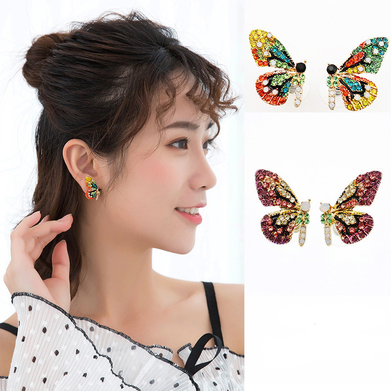 iMaySon European Colorful Butterfly Wing Earrings Rhinestone Fashion Wild Personality Earrings for Women Funny Jewelry Gifts
iMaySon European Colorful Butterfly Wing Earrings Rhinestone Fashion Wild Personality Earrings for Women Funny Jewelry Gifts