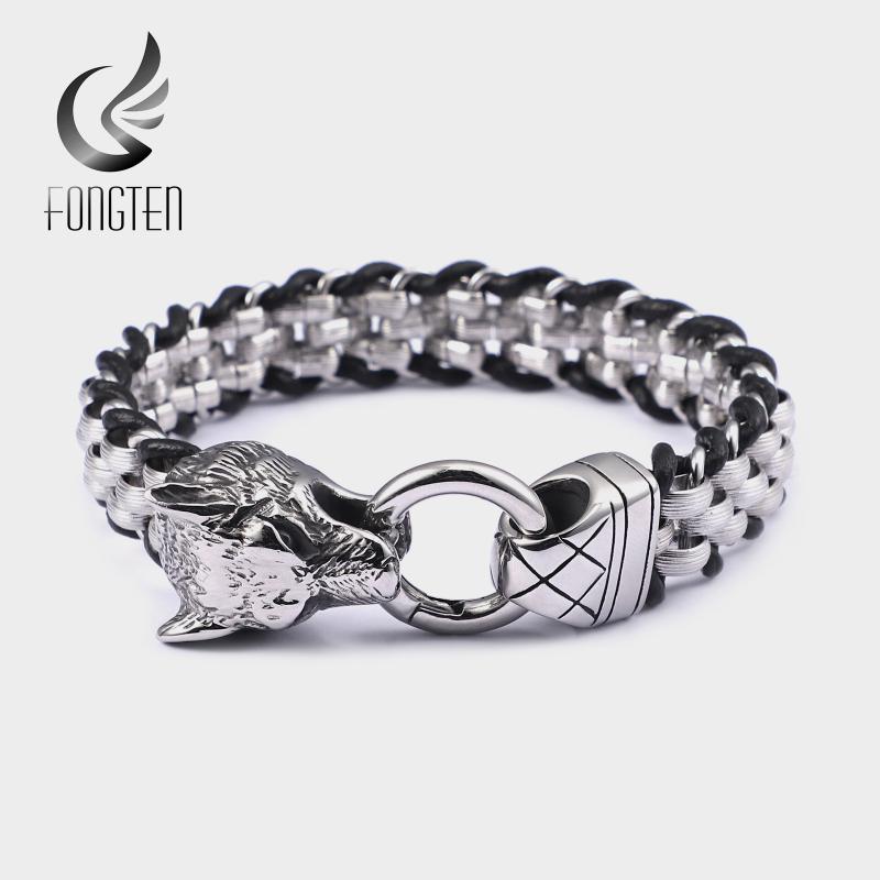 Charm Bracelets Fongten Vintage Animal Wolf Stainless Steel Viking Wide Link Chain Bracelet Men Fashion Jewelry
Charm Bracelets Fongten Vintage Animal Wolf Stainless Steel Viking Wide Link Chain Bracelet Men Fashion Jewelry