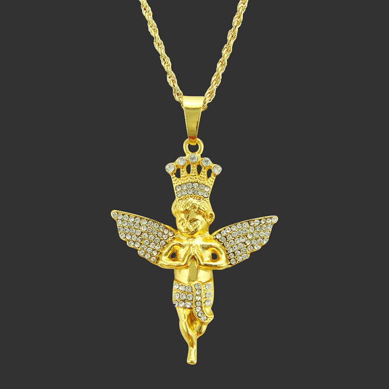 Fashion Little Angel Necklaces & Pendants Women Men Hip Hop Jewelry Statement Long Chain Metal Rhinestone Gold Necklace
Fashion Little Angel Necklaces & Pendants Women Men Hip Hop Jewelry Statement Long Chain Metal Rhinestone Gold Necklace