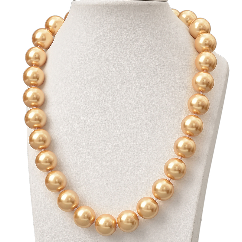 Deep Gold shell Pearl Beads 14mm Created For Charm Fashion Simple Style For Elegant Female Imitation Pearl Necklace 18inch H822
Deep Gold shell Pearl Beads 14mm Created For Charm Fashion Simple Style For Elegant Female Imitation Pearl Necklace 18inch H822
