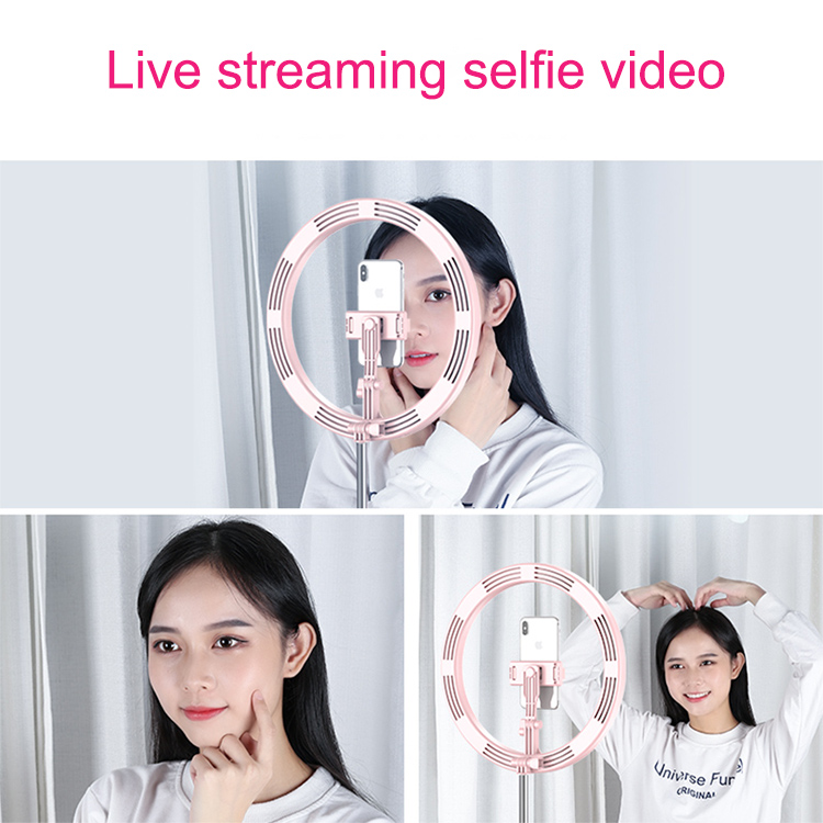 LED selfie ring foldable Y2 beauty fill light bracket dimmable camera phone 10inch ring lamp with phone holder for makeup video live studio