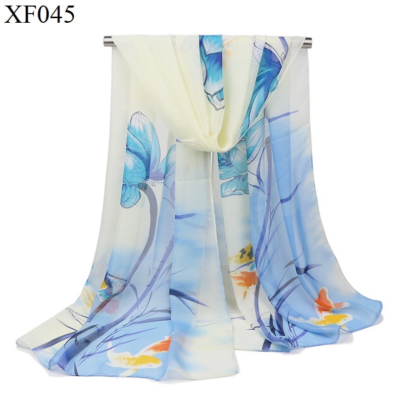new printed chiffon silk scarf versatile fashion thin scarf air conditioning sun proof shawl clothing accessories 
new printed chiffon silk scarf versatile fashion thin scarf air conditioning sun proof shawl clothing accessories