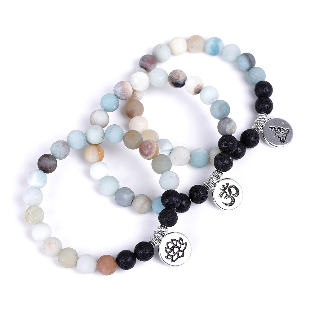 Frosted Amazon beads Strand Bracelet Lava Stone Beaded Bracelets Lotus OM Buddha Charms Yoga Strench Women Men Friendships Jewelry
Frosted Amazon beads Strand Bracelet Lava Stone Beaded Bracelets Lotus OM Buddha Charms Yoga Strench Women Men Friendships Jewelry