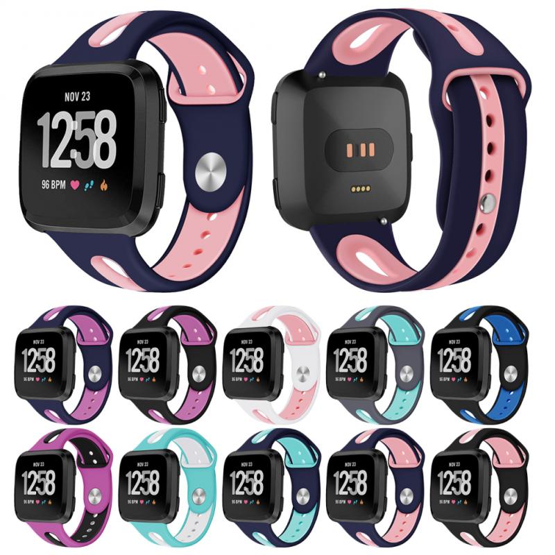 new 10 Styles Two Colors Strap For Fitbit Versa 2 Smart Watch Strap Soft Silicone Sport Watchband Replacement Band Bracelet
