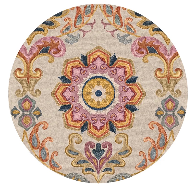 Nordic Ethnic Mandala Retro Round Mat Flower Printed Round Carpets Living Room Kid Room Jacquard Large Bedroom Rug
Nordic Ethnic Mandala Retro Round Mat Flower Printed Round Carpets Living Room Kid Room Jacquard Large Bedroom Rug