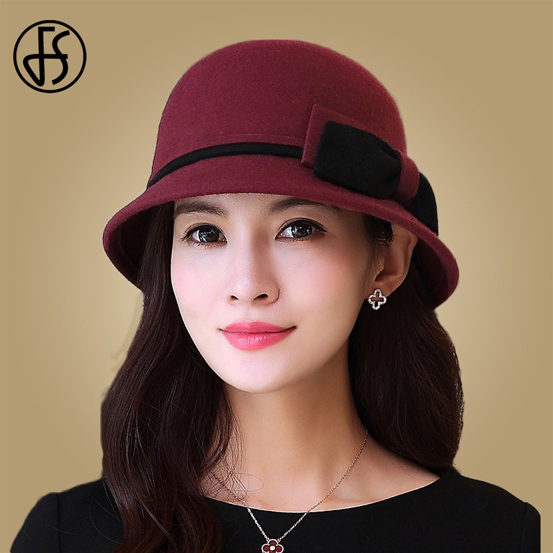 FS Elegant Women Wine Red Felt Bucket Hat Bowknot Wedding Cap Solid Color Black Fedora Women Hat Bowler Caps Vintage Cloche
FS Elegant Women Wine Red Felt Bucket Hat Bowknot Wedding Cap Solid Color Black Fedora Women Hat Bowler Caps Vintage Cloche
