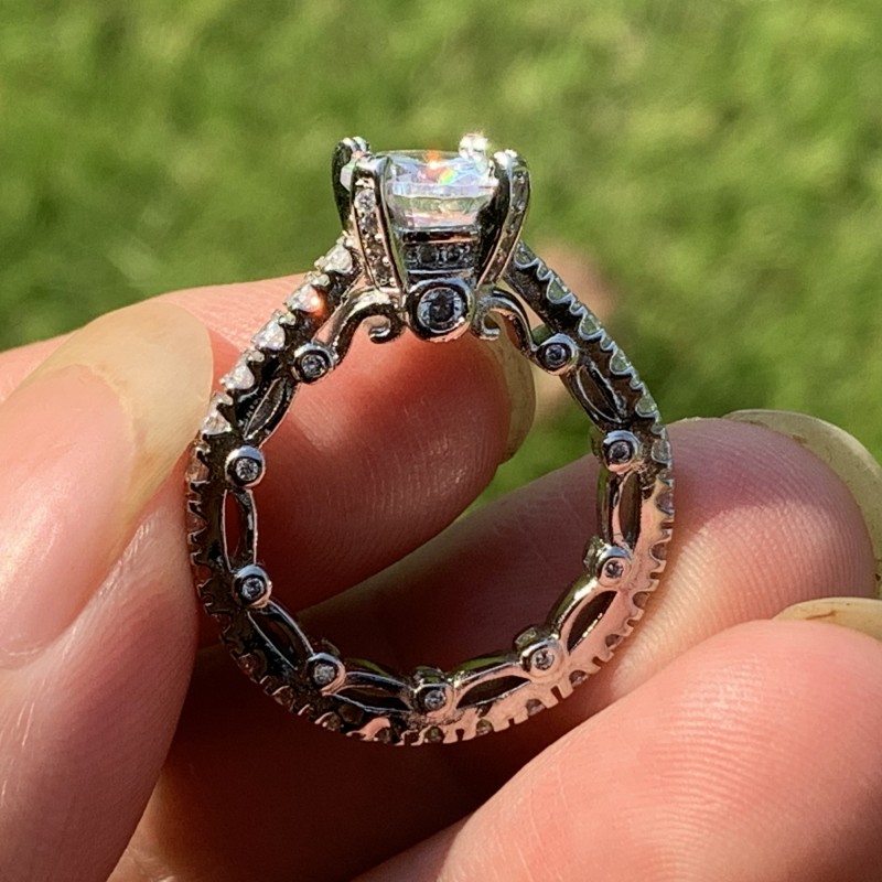 Couple Sier: Sterling Sier Round Cut Gemstone Bridal Ring Set with White Topaz, Elegant Promise Rings for Couples Free shipping