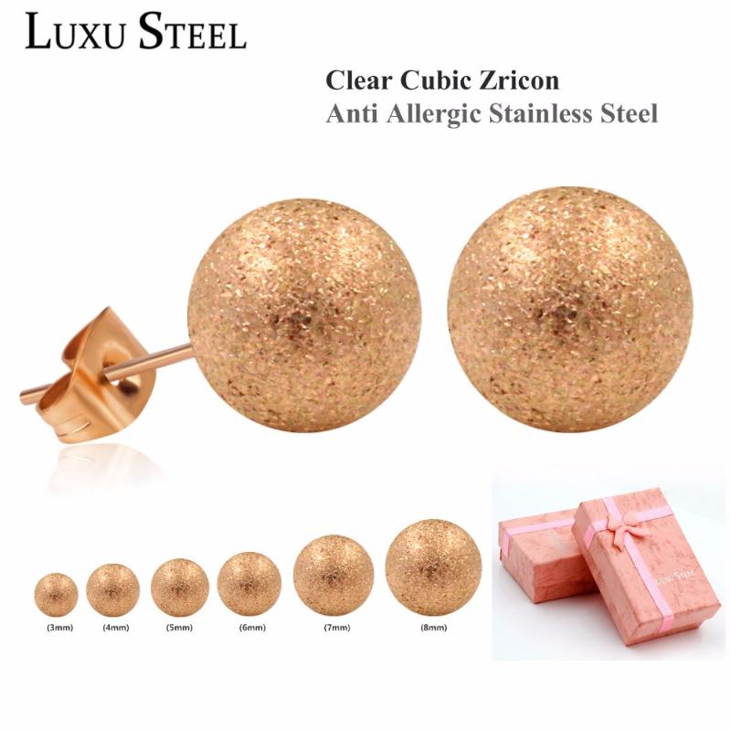 LUXUSTEEL 6 Pairs/Box Earrings Sets Stainless Steel Mixed Size Frosted Gold/Rose Gold/Steel Color Stud Earrings For Women/Girl
LUXUSTEEL 6 Pairs/Box Earrings Sets Stainless Steel Mixed Size Frosted Gold/Rose Gold/Steel Color Stud Earrings For Women/Girl