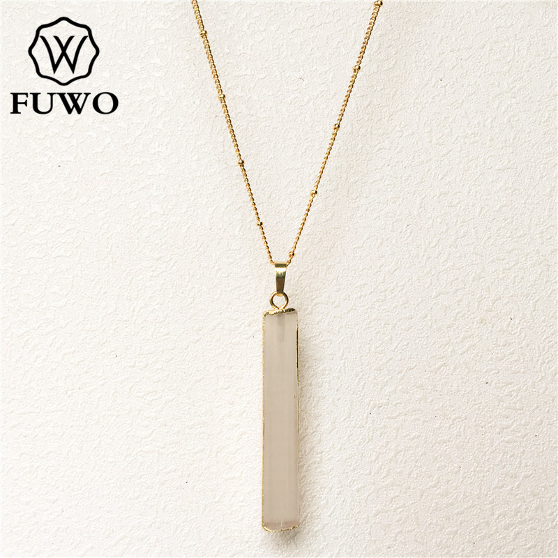 FUWO Natural Selenite Bar Necklaces With Gold Trimmed Edge High Quality Brass Chain Crystal Blade Jewelry Wholesale NC067
FUWO Natural Selenite Bar Necklaces With Gold Trimmed Edge High Quality Brass Chain Crystal Blade Jewelry Wholesale NC067