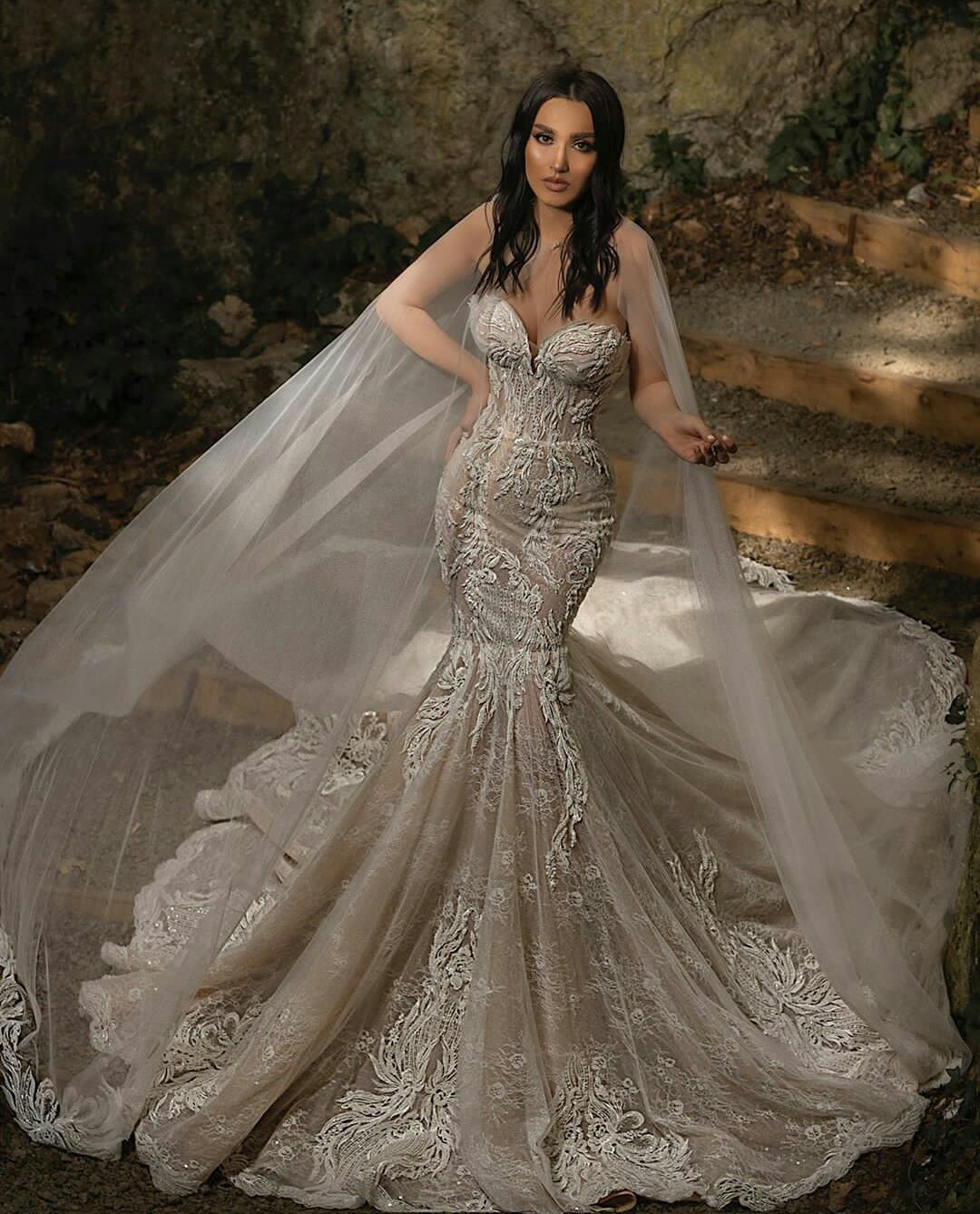 Sweetheart Mermaid Wedding Dresses with Wrap Lace Appliqued Plus Size Bridal Gowns 2021 Nigerian Arabic Marriage Dress