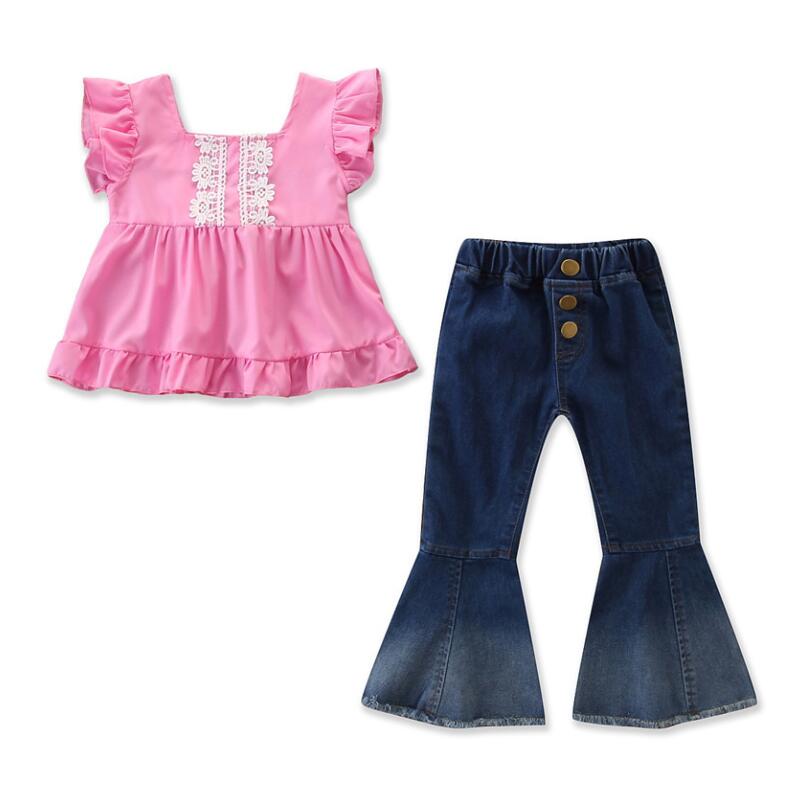 Children Baby Girl Pink sleeveless top+ The cowboy Bell-Bottom Trousers Outfits Clothing 2pcs Cotton Set Girls Suits
Children Baby Girl Pink sleeveless top+ The cowboy Bell-Bottom Trousers Outfits Clothing 2pcs Cotton Set Girls Suits
