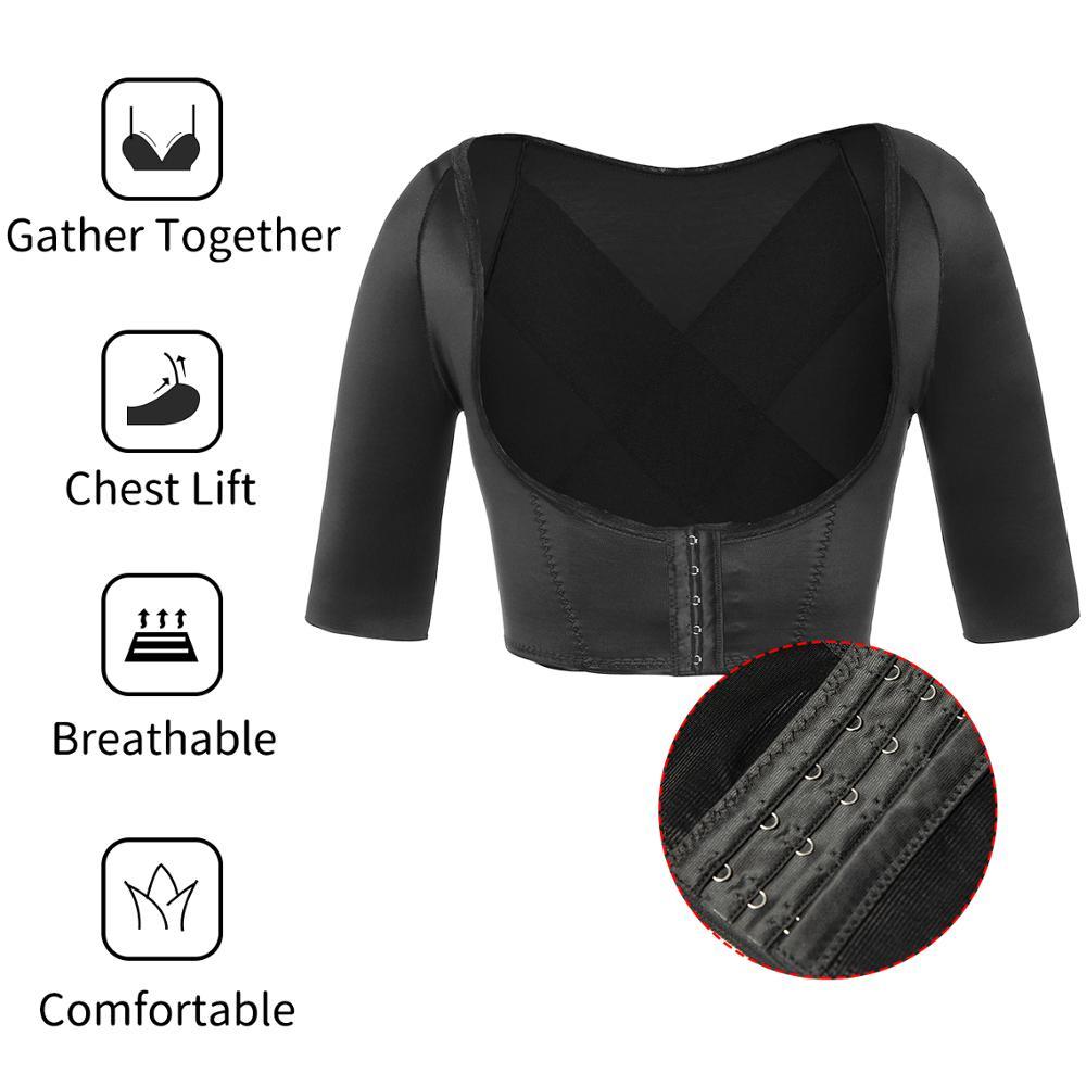Upper Arm Shaper Post Slimmer Compression Sleeves Humpback Posture Corrector Tops Women Shoulder Shapewear Back Support 200922