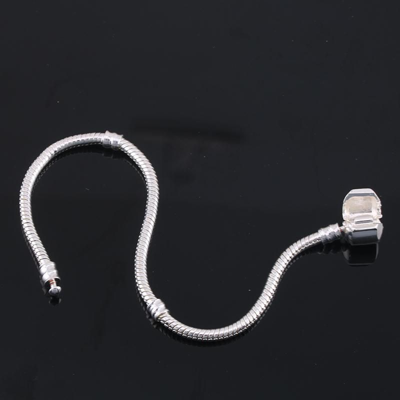 925 silver 10pcs/lot Snake Chain Safety Clasp European Fine Bracelet Fit DIY Charm Bracelets & Bangles Jewelry For Women&Men Gift