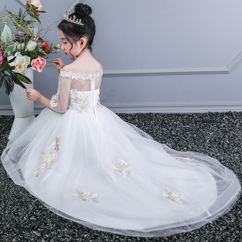 Girls Dresses For Wedding Tulle Lace Long Girl Dress Party Pageant Dress Children Princess Costume For Kids elegant Prom Dress T200917