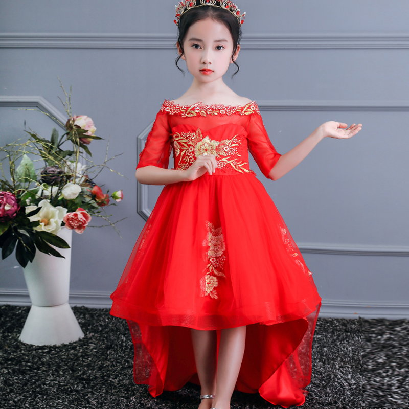 Girls Dresses For Wedding Tulle Lace Long Girl Dress Party Pageant Dress Children Princess Costume For Kids elegant Prom Dress T200917