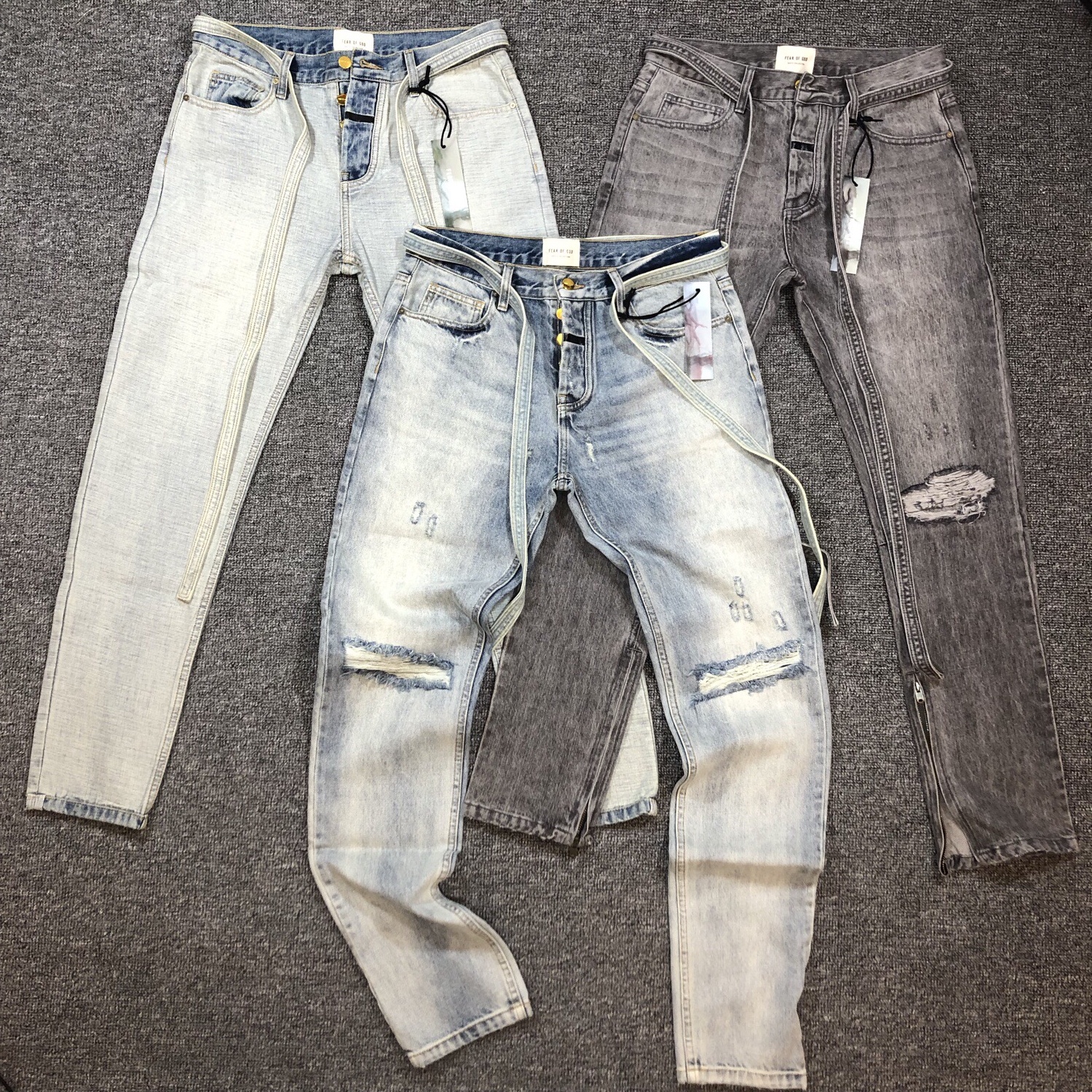 Stylish Correct Version Fog Season 6 Main Line Fear of God Slim-Fit Washed Ripped Broken Jeans, White;black
Stylish Correct Version Fog Season 6 Main Line Fear of God Slim-Fit Washed Ripped Broken Jeans, White;black
