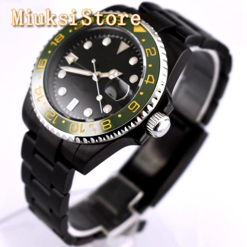 Bliger 40mm men's sterile mechanical watch black PVD case sapphire glass ceramic bezel luminous GMT automatic watch, With bliger logo
Bliger 40mm men's sterile mechanical watch black PVD case sapphire glass ceramic bezel luminous GMT automatic watch, With bliger logo