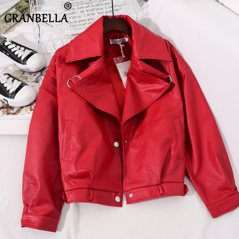 Women's Red Black Asymmetric Zip Loose Faux Leather Cropped Moto Jacket Fashion Single Breasted Spring Outerwear For Ladies, Black;brown
Women's Red Black Asymmetric Zip Loose Faux Leather Cropped Moto Jacket Fashion Single Breasted Spring Outerwear For Ladies, Black;brown
