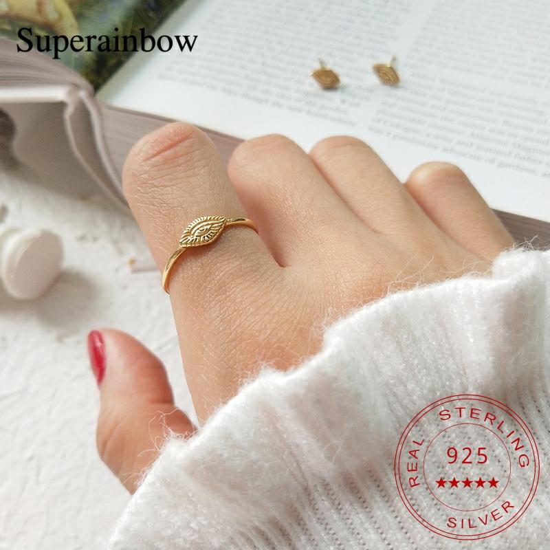 SUPERAINBOW 925 Sterling Silver Simple Gold Eye-shaped Adjustable Size Ring for Women Party Jewelry Accessories SR-R36
SUPERAINBOW 925 Sterling Silver Simple Gold Eye-shaped Adjustable Size Ring for Women Party Jewelry Accessories SR-R36