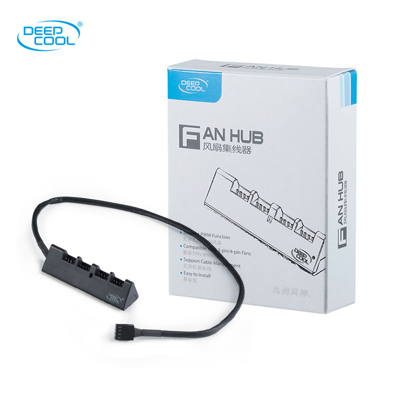 DEEPCOOL FH-04 1 to 4 cooling fan hub splitter cable ,for 12V 3pin 4pin PWM case fan with mounting sticker
DEEPCOOL FH-04 1 to 4 cooling fan hub splitter cable ,for 12V 3pin 4pin PWM case fan with mounting sticker