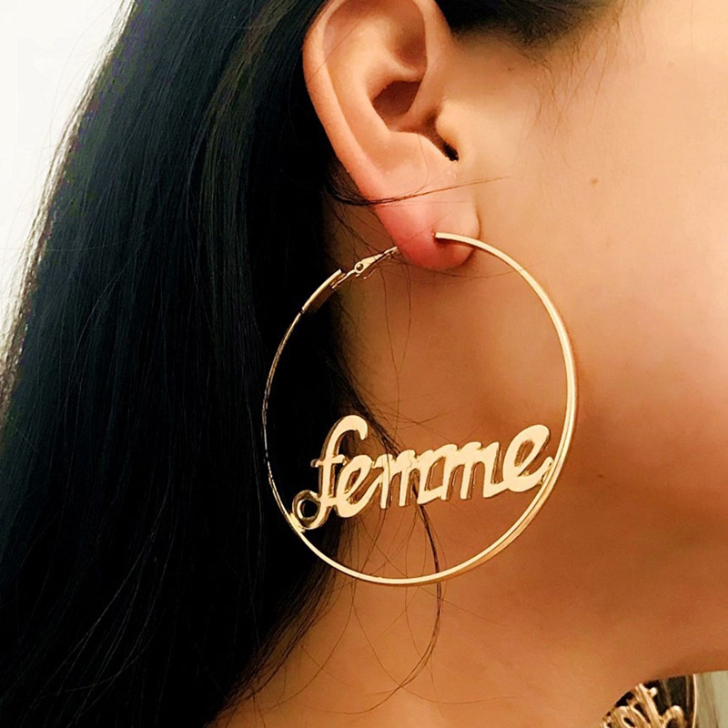 Hoop & Huggie Creative Punk Letter Earrings Fashion Jewelry Elegant Vintage Baby Femme Big Round Statement For Women
Hoop & Huggie Creative Punk Letter Earrings Fashion Jewelry Elegant Vintage Baby Femme Big Round Statement For Women