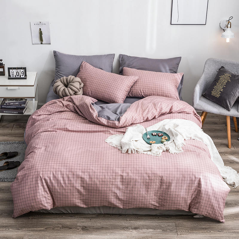 Home Textile Pink Plaid Duvet Cover Set Pillowcase Bed Sheet Simple Pure Cotton Bedding Sets 3/4Pcs Single Double Bedlinen, Tianyu-027
Home Textile Pink Plaid Duvet Cover Set Pillowcase Bed Sheet Simple Pure Cotton Bedding Sets 3/4Pcs Single Double Bedlinen, Tianyu-027