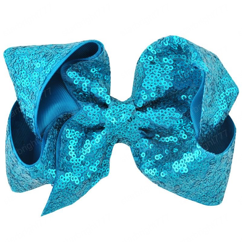 New 25 color 6 inch Girls Embroideried Sequin Hair Bows With Alligator Clips Colorful Hairpins Shinny Barrette hair clips Hair Accessories