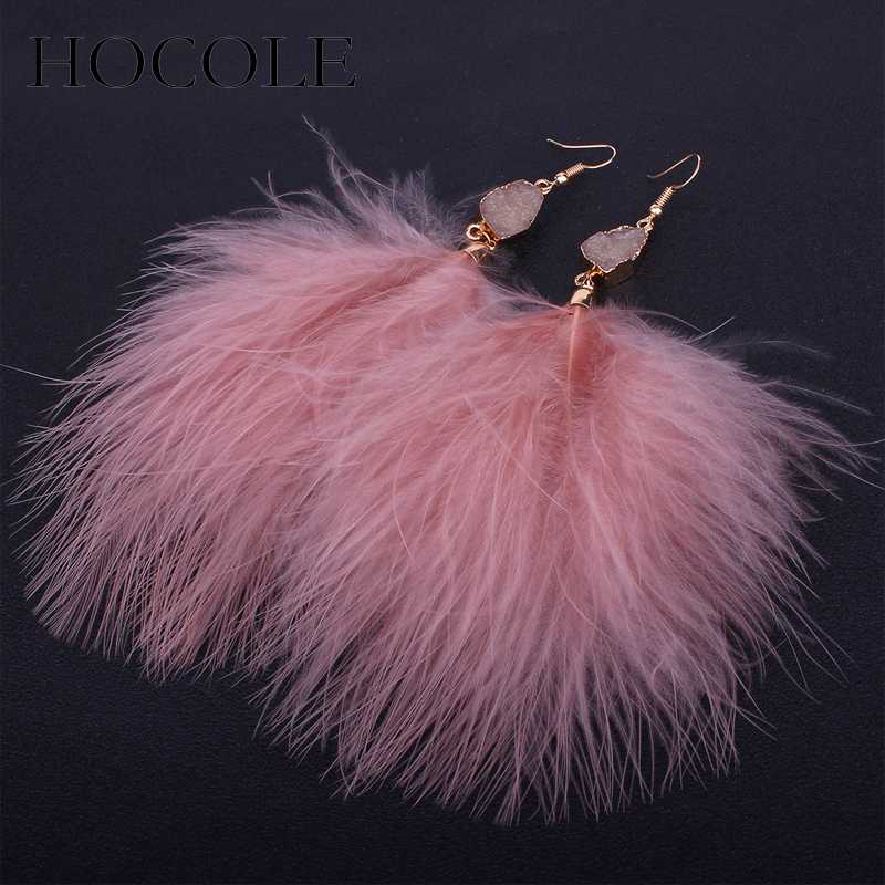 HOCOLE Bohemia Fluffy Feather Tassel Earrings For Women Black White Pink Long Fur Drop Earrings Wedding Statement Jewelry Brinco
HOCOLE Bohemia Fluffy Feather Tassel Earrings For Women Black White Pink Long Fur Drop Earrings Wedding Statement Jewelry Brinco