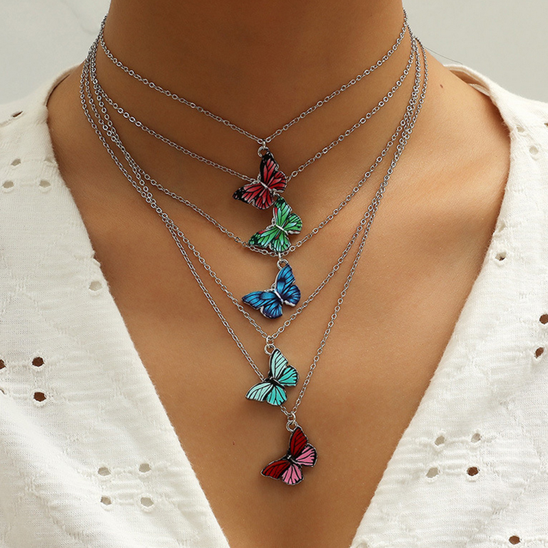 New Arrival Women Butterfly Pendant Necklace 5pcs/set Cute Insect Butterfly Chain Necklace Fashion Jewelry Accessories, Silver
New Arrival Women Butterfly Pendant Necklace 5pcs/set Cute Insect Butterfly Chain Necklace Fashion Jewelry Accessories, Silver
